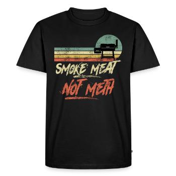 LES AMATEURS DE VIANDE FUMENT DE LA VIANDE PAS DE LA MÉTHAMPHÉTAMINE BBQ - T-shirt Premium bio Homme - noir - Devant - Nico (187cm)