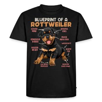 Rottie PLAN D’UN PROPRIÉTAIRE DE ROTTWEILER Drôle - T-shirt Premium bio Homme - noir - Devant - Nico (187cm)