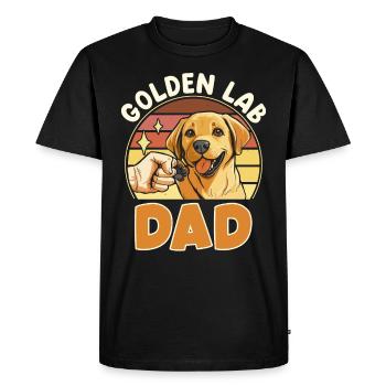 Labrador GOLDEN LAB DAD Labrador Owner - Men's Premium Organic T-Shirt - black - Front - Nico (187cm)