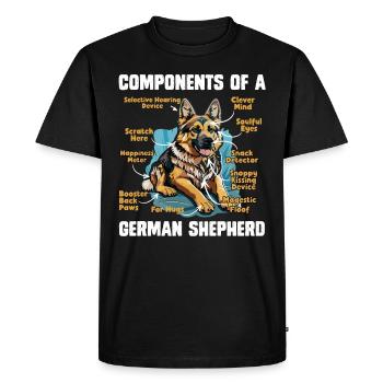 COMPOSANTS D’UN BERGER ALLEMAND - T-shirt Premium bio Homme - noir - Devant - Nico (187cm)