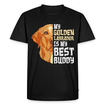 Labrador Dog My Golden Labrador my Best Buddy - Men's Premium Organic T-Shirt - black - Front - Nico (187cm)