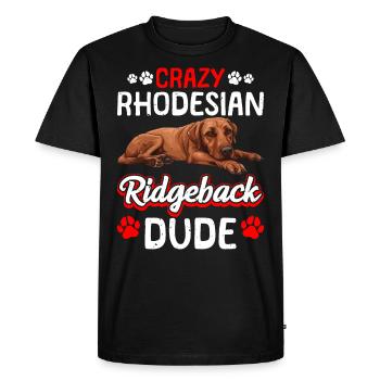 Ridgeback CRAZY RHODESIAN RIDGEBACK DUDE Chiens - T-shirt Premium bio Homme - noir - Devant - Nico (187cm)