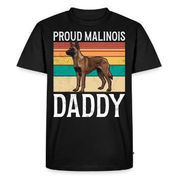 Berger Belge PROUD MALINOIS PAPA Papa - T-shirt Premium bio Homme - noir - Devant - Nico (187cm)