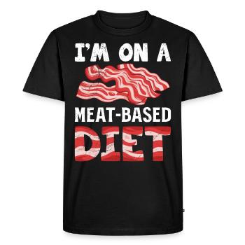 Meat Lovers On A Meat-Based Diet Funny - Men's Premium Organic T-Shirt - black - Front - Nico (187cm)