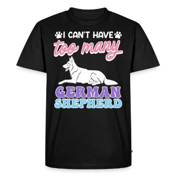 BERGER ALLEMAND : JE NE PEUX PAS AVOIR TROP DE BERGERS ALLEMANDS - T-shirt Premium bio Homme - noir - Devant - Nico (187cm)
