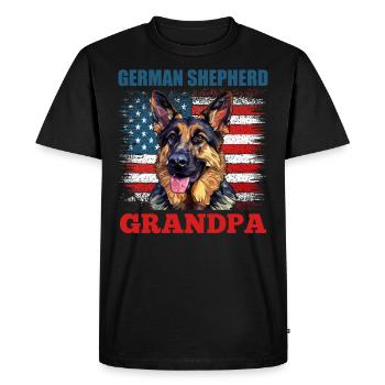 Deutscher Schäferhund GRAND-PÈRE BERGER ALLEMAND - T-shirt Premium bio Homme - noir - Devant - Nico (187cm)