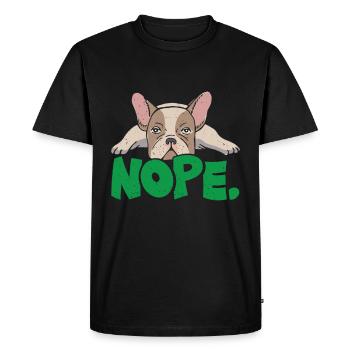 Bouledogue français Stur NOPE Drôle - T-shirt Premium bio Homme - noir - Devant - Nico (187cm)