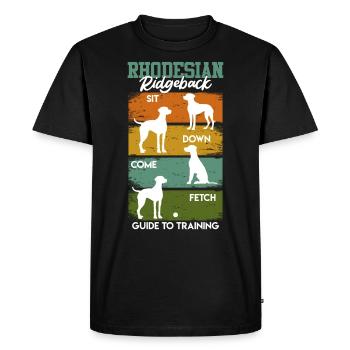 RHODESIAN RIDGEBACK GUIDE TO TRAINING Funny - Men's Premium Organic T-Shirt - black - Front - Nico (187cm)