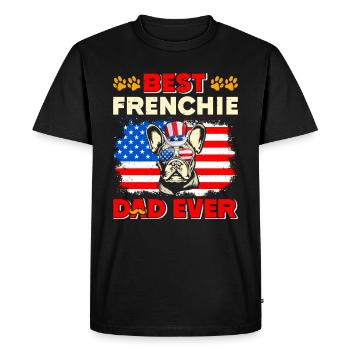 Bouledogue français MEILLEUR PAPA FRENCHIE DE TOUS LES TEMPS ÉTATS-UNIS - T-shirt Premium bio Homme - noir - Devant - Nico (187cm)