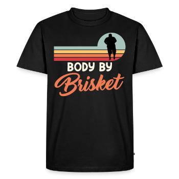 Mangeur de viande BODY BY BRISKET Amateurs de viande - T-shirt Premium bio Homme - noir - Devant - Nico (187cm)