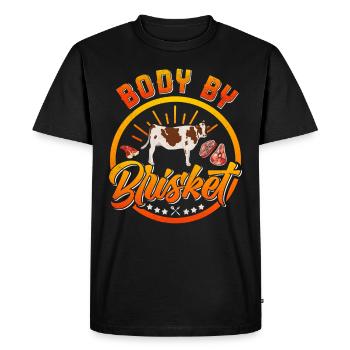 Meat Fan BODY BY BRISKET Meat Lovers - Men's Premium Organic T-Shirt - black - Front - Nico (187cm)