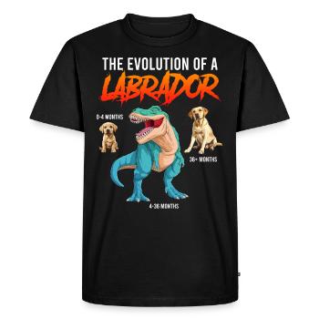 Labrador Fan THE EVOLUTION OF A LABRADOR Dino - Men's Premium Organic T-Shirt - black - Front - Nico (187cm)