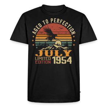 Millésime Juillet 1954 Anniversaire Juillet 1954 - T-shirt Premium bio Homme - noir - Devant - Nico (187cm)