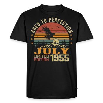 Millésime Juillet 1955 Anniversaire Juillet 1955 - T-shirt Premium bio Homme - noir - Devant - Nico (187cm)