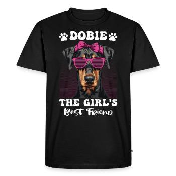 DOBIE LE MEILLEUR AMI DE LA FILLE Propriétaire de doberman - T-shirt Premium bio Homme - noir - Devant - Nico (187cm)