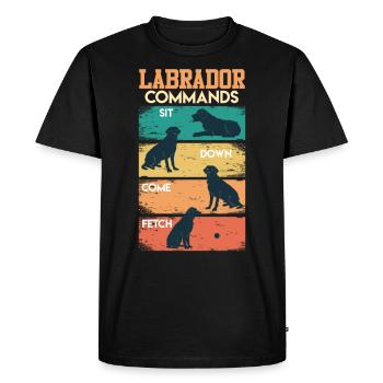 Labrador COMMANDOS Labrador Lover Drôle - T-shirt Premium bio Homme - noir - Devant - Nico (187cm)