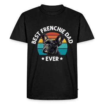 French Bulldog BEST FRENCHIE DAD EVER - Men's Premium Organic T-Shirt - black - Front - Nico (187cm)