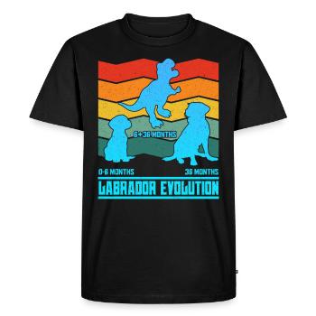 Labrador Owner LABRADOR EVOLUTION Funny - Men's Premium Organic T-Shirt - black - Front - Nico (187cm)
