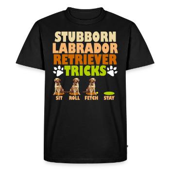 Chiens Labrador ASTUCES DE LABRADOR RETRIEVER TÊTU - T-shirt Premium bio Homme - noir - Devant - Nico (187cm)
