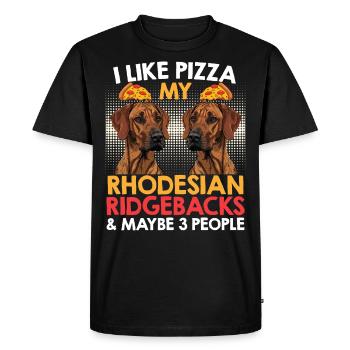 Ridgeback Dog COMME PIZZA MON RHODESIAN RIDGEBACK - T-shirt Premium bio Homme - noir - Devant - Nico (187cm)