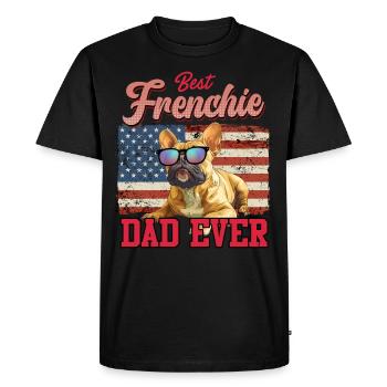 Propriétaire de bouledogue français MEILLEUR PAPA FRENCHIE - T-shirt Premium bio Homme - noir - Devant - Nico (187cm)