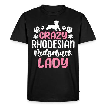 Ridgeback CRAZY RHODESIAN RIDGEBACK LADY Maman Chien - T-shirt Premium bio Homme - noir - Devant - Nico (187cm)