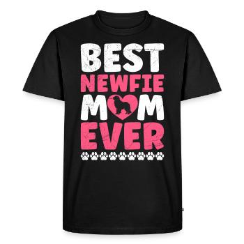 Maman chien MEILLEURE MAMAN NEWFIE DE TOUS LES TEMPS Terre-Neuve - T-shirt Premium bio Homme - noir - Devant - Nico (187cm)