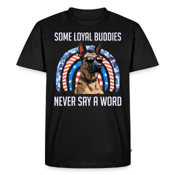Malinois CERTAINS AMIS FIDÈLES N’ONT PAS BESOIN DE MOTS - T-shirt Premium bio Homme - noir - Devant - Nico (187cm)