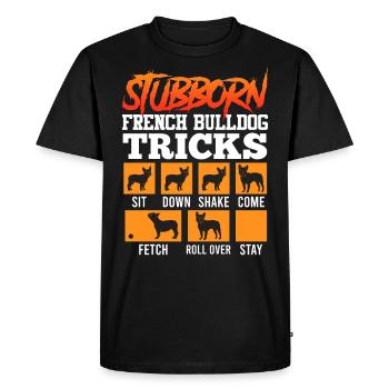French Bulldog Owner Stubborn Frenchie - Men's Premium Organic T-Shirt - black - Front - Nico (187cm)