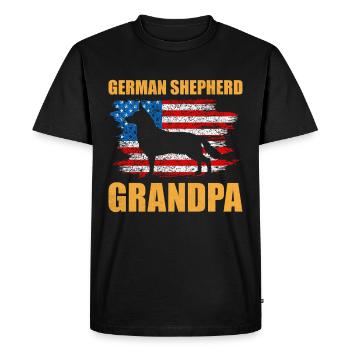 Deutscher Schäferhund GRAND-PÈRE BERGER ALLEMAND - T-shirt Premium bio Homme - noir - Devant - Nico (187cm)