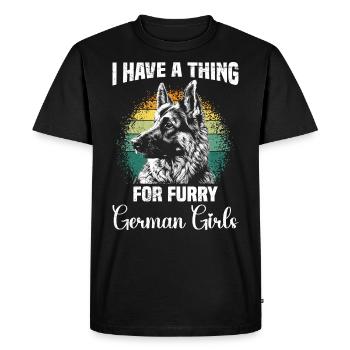 Les bergers allemands ont un faible pour les allemands à fourrure - T-shirt Premium bio Homme - noir - Devant - Nico (187cm)