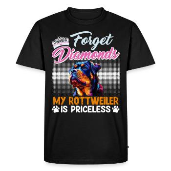 Rottweiler Woman FORGET DIAMONDS MY ROTTWEILER - Men's Premium Organic T-Shirt - black - Front - Nico (187cm)