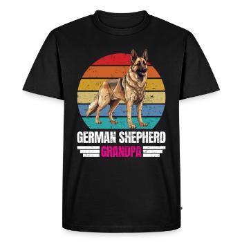 Deutscher Schäferhund GRAND-PÈRE BERGER ALLEMAND - T-shirt Premium bio Homme - noir - Devant - Nico (187cm)