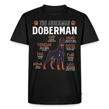 DOBERMAN Blueprint Drôle Doberman Propriétaire de chien - T-shirt Premium bio Homme - noir - Devant - Nico (187cm)