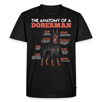 ANATOMIE D’UN DOBERMAN Propriétaire de chien drôle - T-shirt Premium bio Homme - noir - Devant - Nico (187cm)