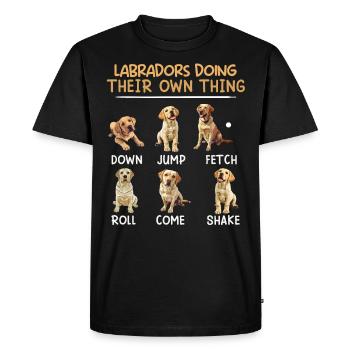 Les labradors font leur propre truc drôle - T-shirt Premium bio Homme - noir - Devant - Nico (187cm)