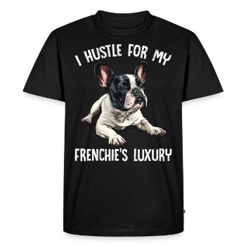 Frenchie Owner Hustle for my Frenchie's LUXURY - Men's Premium Organic T-Shirt - black - Front - Nico (187cm)