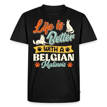 BELGIAN SHEPHERD DOGS MAKE LIFE PERFECT - Men's Premium Organic T-Shirt - black - Front - Nico (187cm)
