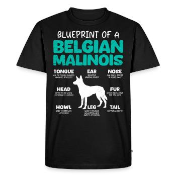 Berger belge PLAN D’UN BÉGLIEN - T-shirt Premium bio Homme - noir - Devant - Nico (187cm)