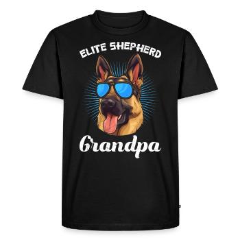 Berger Allemand Homme ELITE BERGER GRAND-PÈRE Allemand - T-shirt Premium bio Homme - noir - Devant - Nico (187cm)