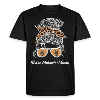 Berger Belge FIÈRE MAMAN MALINOIS - T-shirt Premium bio Homme - noir - Devant - Nico (187cm)