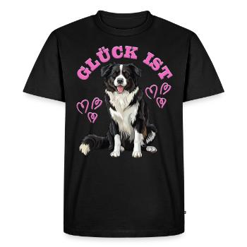 Border Collie Owner LUCK IS BORDER COLLIE - Men's Premium Organic T-Shirt - black - Front - Nico (187cm)
