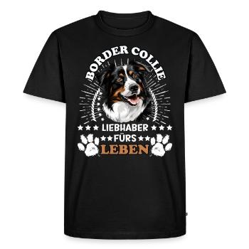 BORDER COLLIE LOVER FOR LIFE Propriétaire de chien - T-shirt Premium bio Homme - noir - Devant - Nico (187cm)