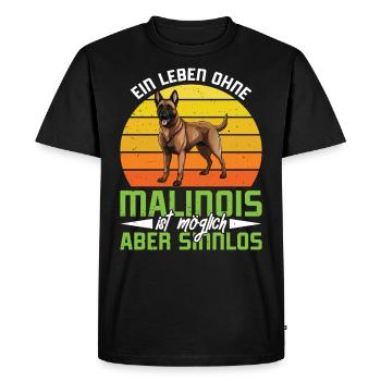 Propriétaires de chiens UNE VIE SANS MALINOIS NE SERT À RIEN - T-shirt Premium bio Homme - noir - Devant - Nico (187cm)