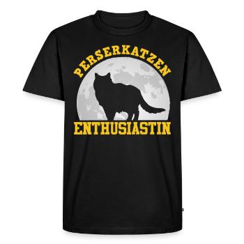 PERSIAN CAT ENTHUSIAST Maman chat persan - T-shirt Premium bio Homme - noir - Devant - Nico (187cm)