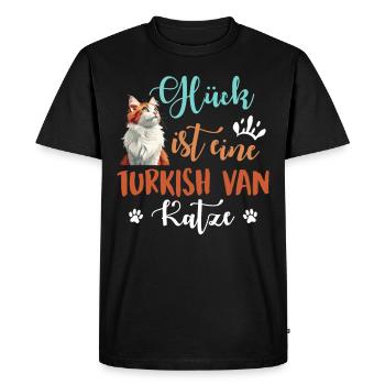 Propriétaire de chat LE BONHEUR EST UN CHAT TURC - T-shirt Premium bio Homme - noir - Devant - Nico (187cm)
