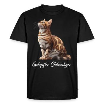 Chat du Bengale TIGRE DE MAISON TACHETÉ Drôle de Bengale - T-shirt Premium bio Homme - noir - Devant - Nico (187cm)