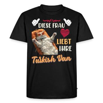 Maman chat CETTE FEMME AIME SA CAMIONNETTE TURQUE - T-shirt Premium bio Homme - noir - Devant - Nico (187cm)