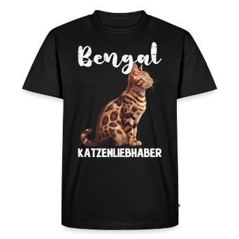 Propriétaire de chat Bengal BENGAL CAT LOVER - T-shirt Premium bio Homme - noir - Devant - Nico (187cm)