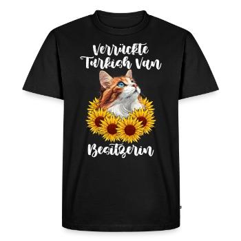 Maman chat turc CRAZY TURKISH VAN - T-shirt Premium bio Homme - noir - Devant - Nico (187cm)